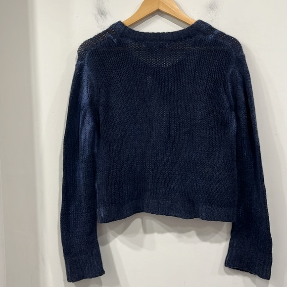 Marika Charles Handmade Cashmere Cardigan Sweater Tie Dye Silk Bow Closure BlueL - Picture 8 of 13